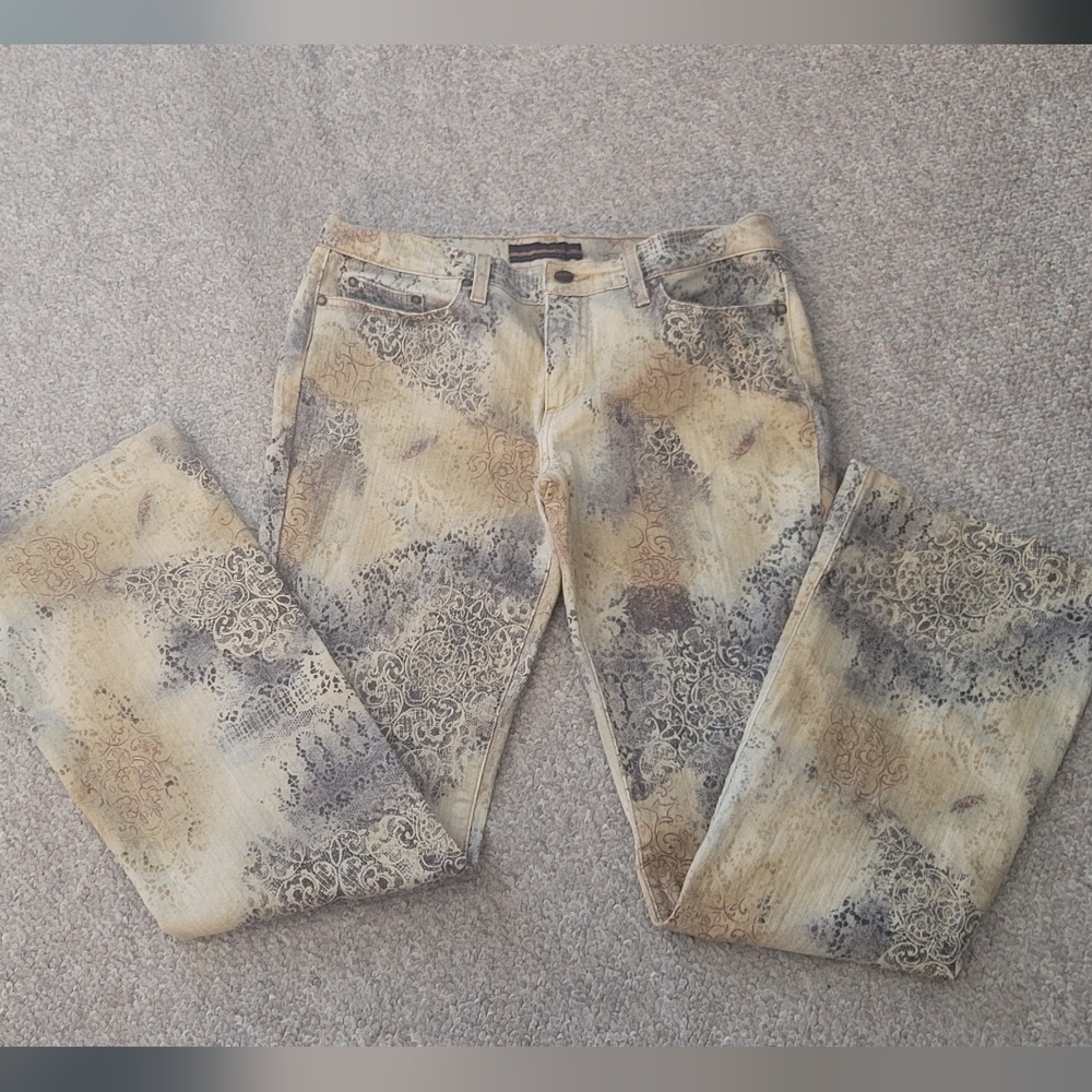 bebe Vintage NWOT  Paisley Print  Denim Stretch Jeans HTF - Picture 4 of 6